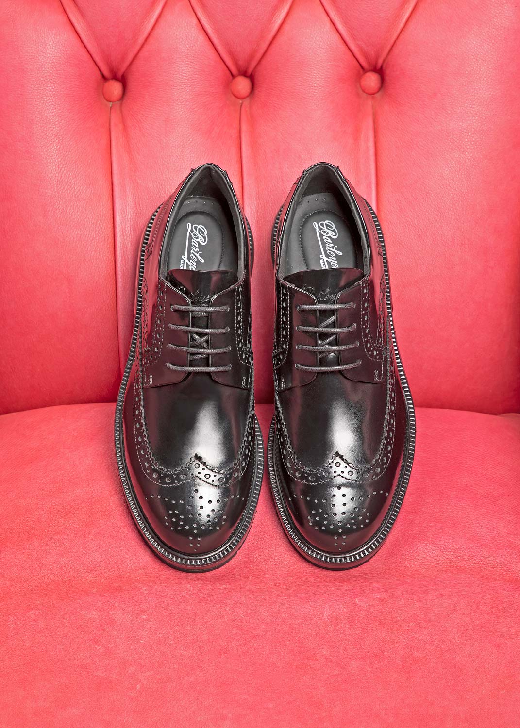 Air Brogue Black Leather Barleycorn