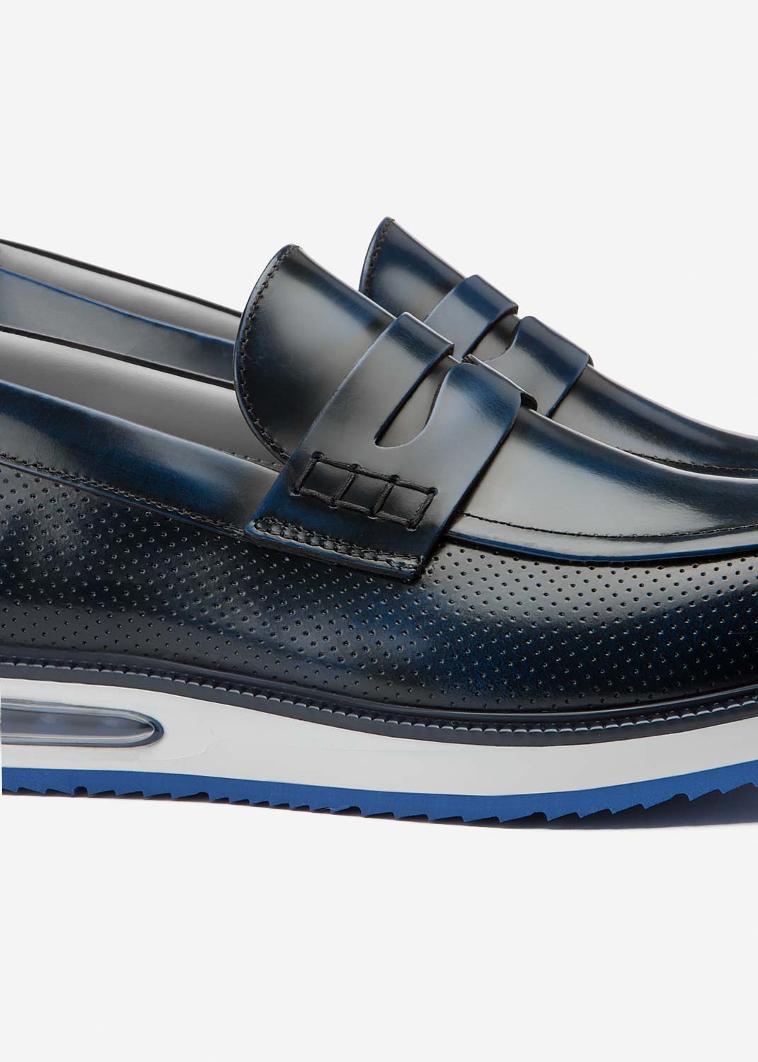 Air Moccasin Cobalt Leather Barleycorn